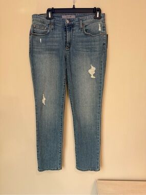 Joe's Jeans Light Blue Cropped Distressed Slim Jeans